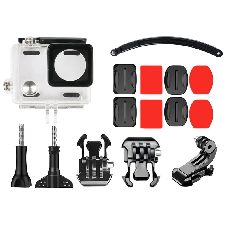 

FULL-15 In 1 Helmet Adjustable Flat Multifunction Mount Kit And Waterproof Case(45M) For Gopro Hero 4 Outdoor Cycle Surfing Glid
