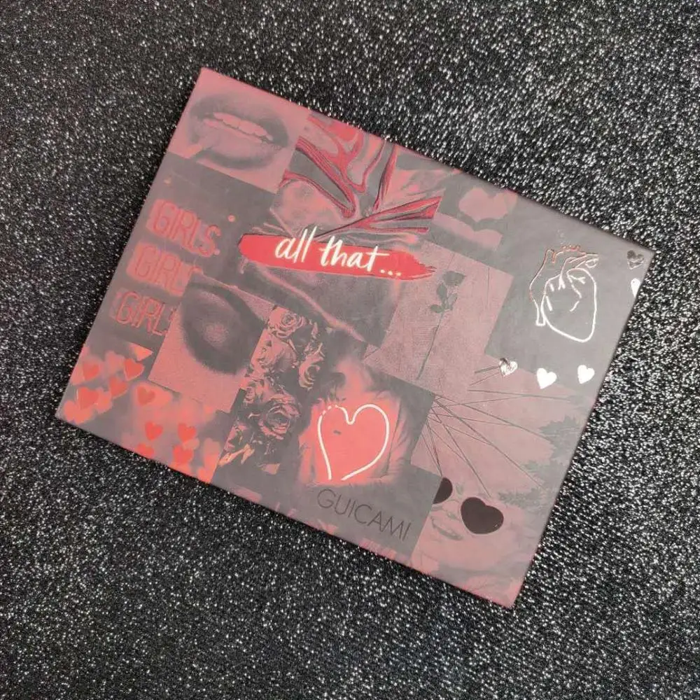 GUICAMI Valentine Eyeshadow Palette Glitter Eyeshadow Palette Long lasting Shiny Matte Glitter Eye Pigment Eye Shadow Cosmetics