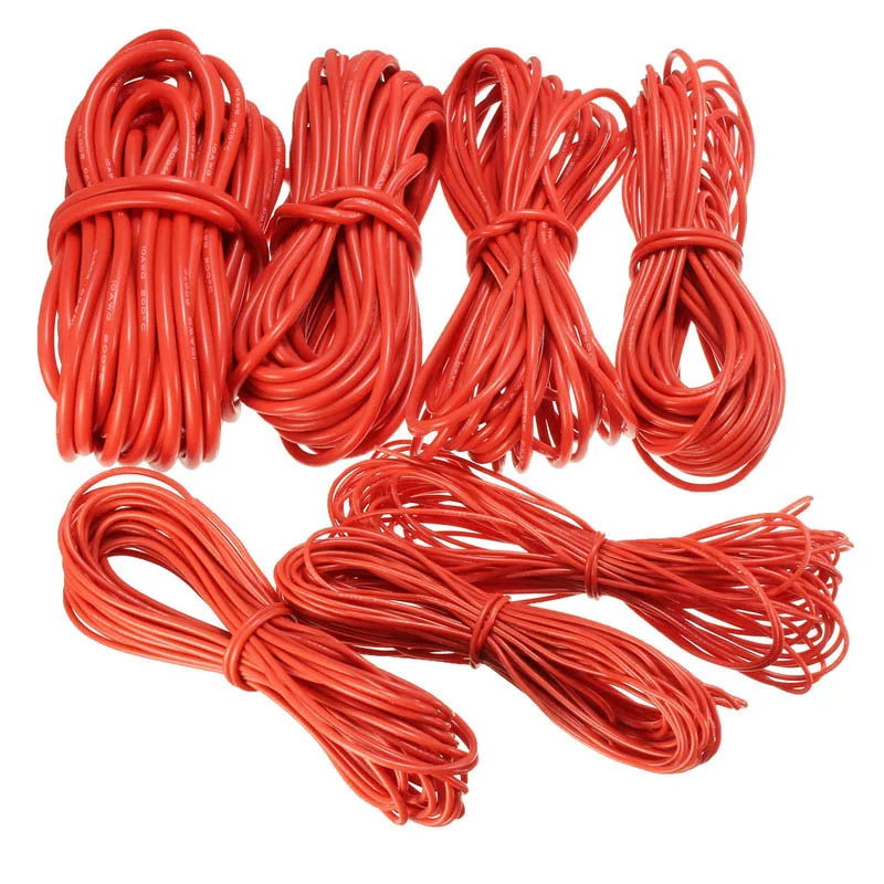 Hot Sale10 Meter Red Silicone Wire Cable 10/12/14/16/18/20/22AWG Flexible Cable Braided Cable