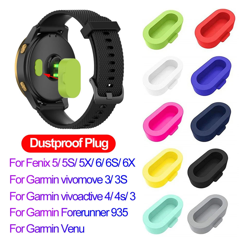 Colorful Silicone Dustproof Plug Cover Case for Garmin Vivoactive 3 4 4S Fenix 6 6S 6X 5 5X 5S Forerunner 935 Watch Accessories