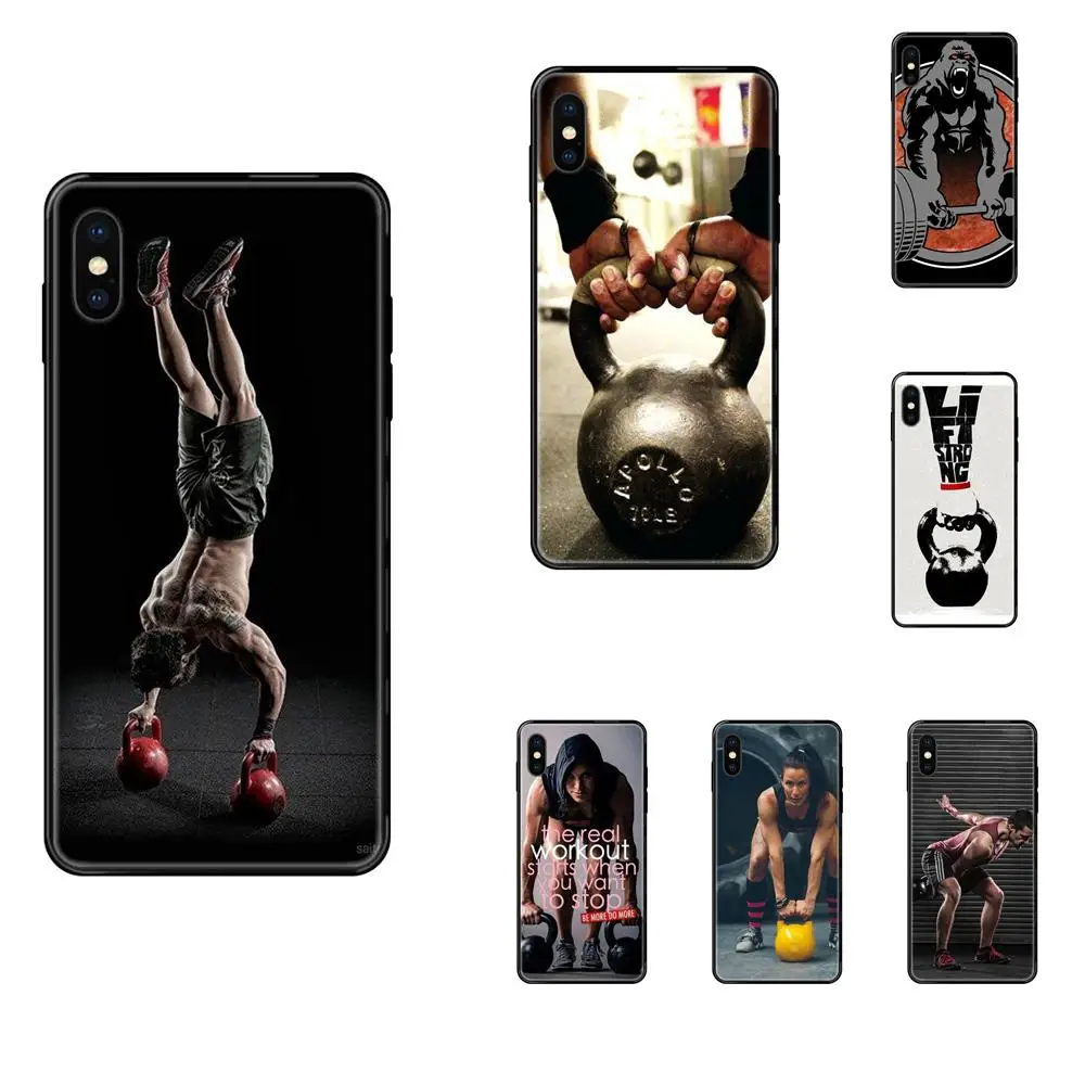 For Samsung Galaxy S5 S6 S7 S8 S9 S10 S10e S20 edge Lite Plus Ultra Soft Coque Case Capa I Love Kettle Bells Kettlebells Fitness | Мобильные