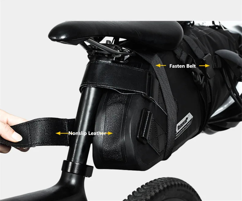 RHINOWALK Waterproof Mountain Bicycle Saddle Bag 10L Big Long Bike Pannier Rear Seat Mudguard Fender Bag Bicycle Accessories (18)