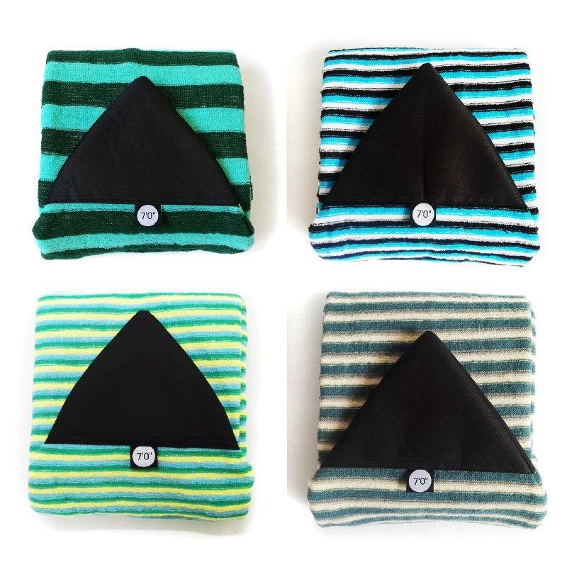 

6'/6'.6''/7'/9'.6'' Good Quality Elastic Surfboard Sock Striped SUP Board Sock Cover Protective Storage Bag Case
