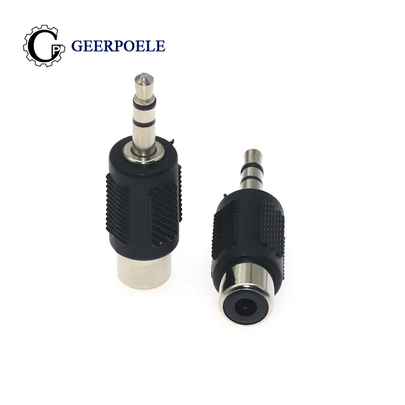 

5 pcs/lot 3.5mm Stereo Male To Female two-channel RCA Female Socket Connectors Cold Pressure Audio Plug Solderless Electric DIY