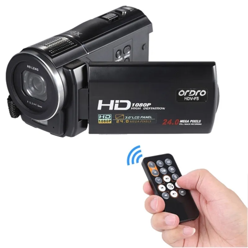 

HDV-F5 1080P Full HD 3.0" Rotatable Touch Screen LCD Digital Video Camera Recorder Camcorder DV DVR 24MP 16X Digital Zoom