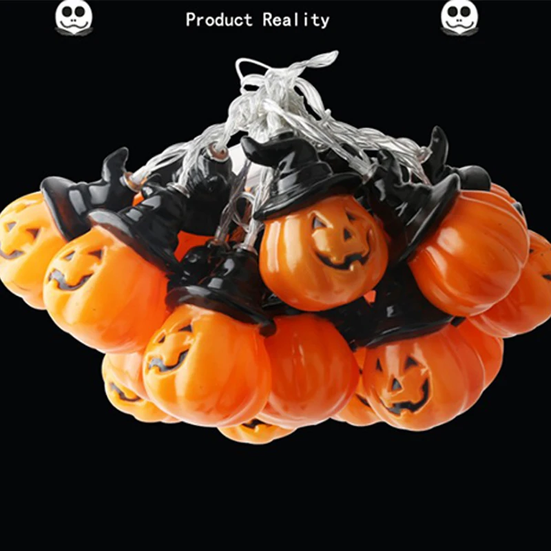 Милая светодиодная гирлянда на Хэллоуин декоративное освещение в виде тыквы