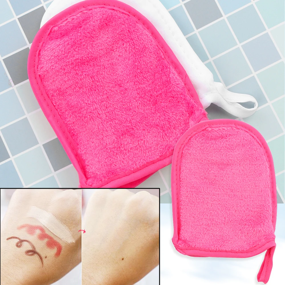 2PCS Face Towel Antibacterial Protection Microfiber Wash Gloves Shape Soft Cloth Reusable Facial Skin Cleansing Makeup Remover