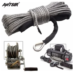 Corde de treuil synthétique grise, 50 pieds, 8000lbs, câble de récupération 4WD SUV ATV avec gaine 