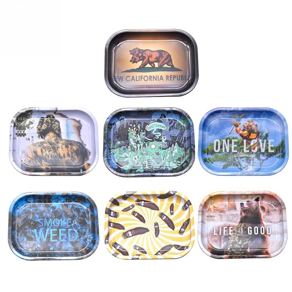

New Mini Tinplate Cigarette Tray Smoking Accessories Storage Tray Hot Sale Free Shipping