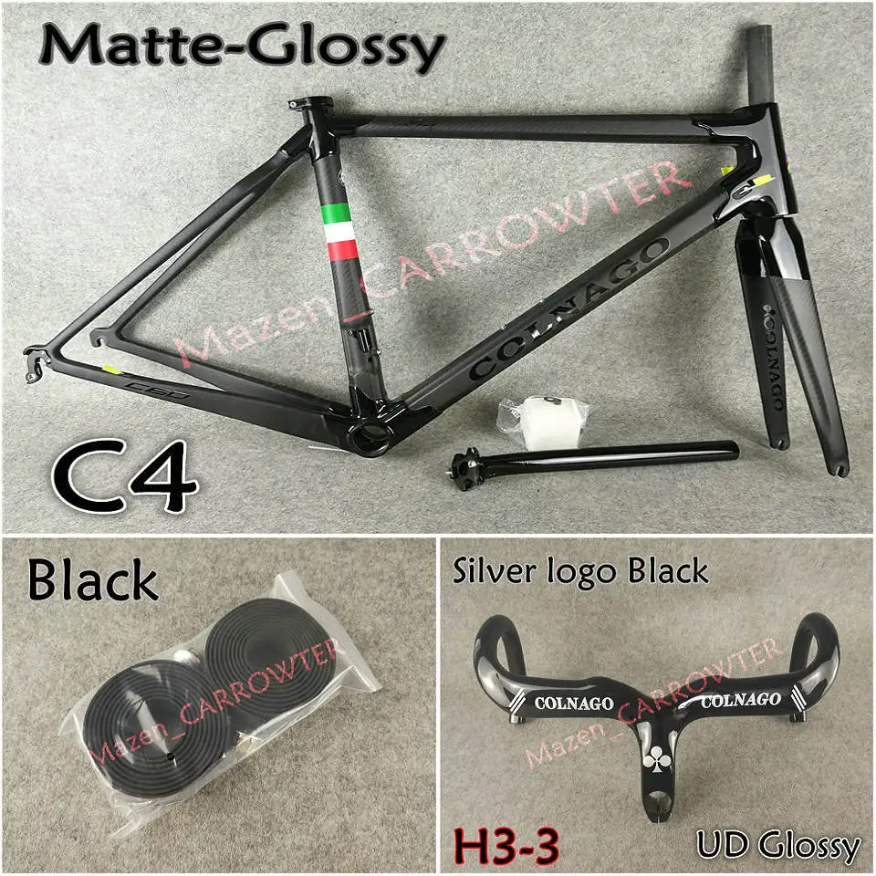 3K матовый-глянцевый черный Colnago C60 карбоновая рама+ руль+ седло+ клетки для бутылок+ 50 мм карбоновый набор колес с NOVATEC A271 ступицы - Цвет: Package 5