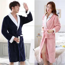 Халат для влюбленных, фланелевая зимняя ночная рубашка, мягкая Домашняя одежда, коралловый флис, ночное белье, кимоно, пара домашней одежды, ночное белье для женщин и мужчин