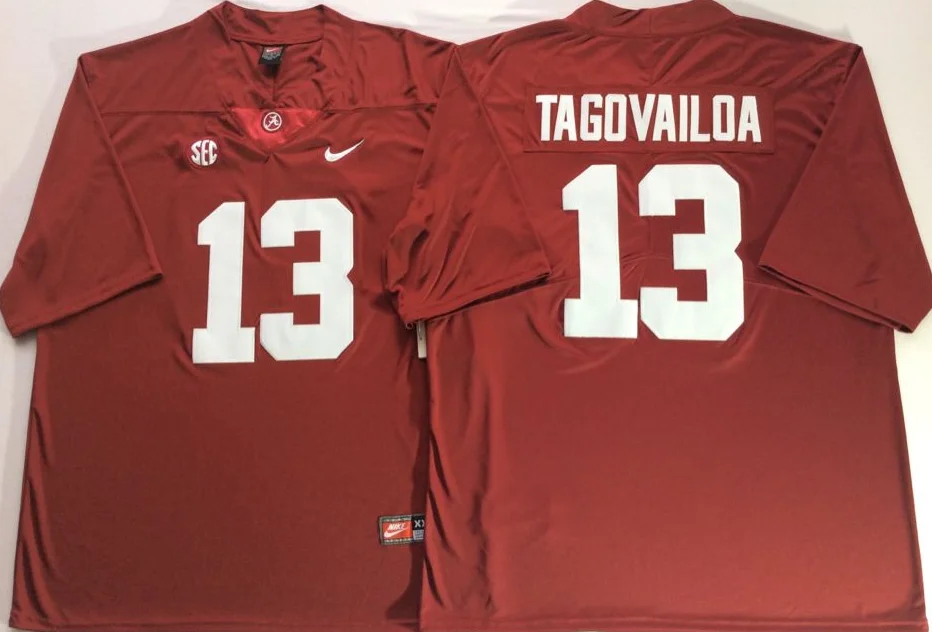 Новинка Высокое качество Все сшитые Alabama#29 FITZPATRICK#13 TAGOVAILOA#3 RIDLEY#2 HURTS Jersey - Цвет: as photo