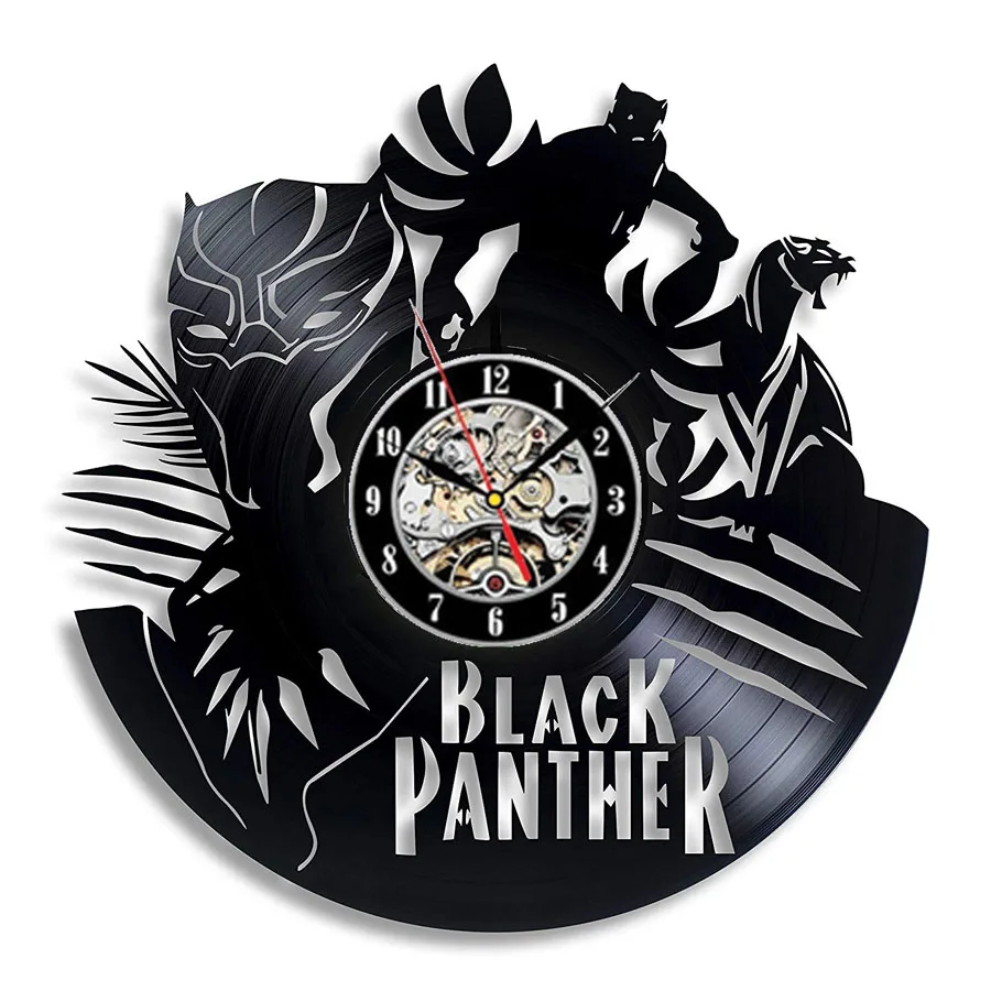 Черная пантера Виниловая пластинка настенные часы современный дизайн модные комиксы Marvel 3D украшения Vinatge CD настенные домашние декоративные часы - Цвет: Type7