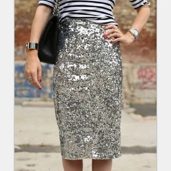 

Sequin Woman Skirts High Wast Sexy and Club Bling Skirts Woman
