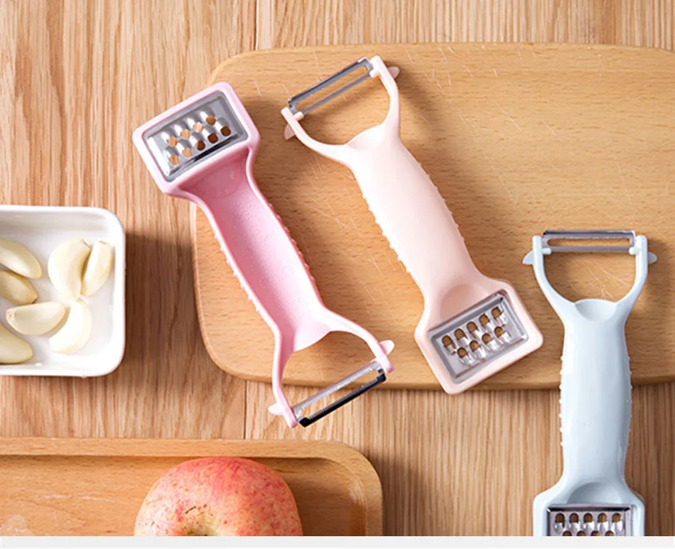 Multifunctional Peeler Garlic Press Vegetable Fruit Potato Carrot Peeler Grater Turnip Cutter Slicer Durable Kitchen Accessories