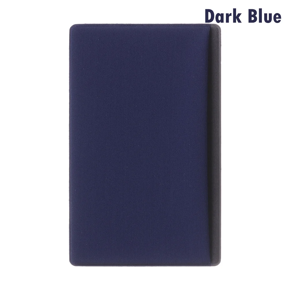 dark blue 1 шт., самоклеющийся держатель для карт, для мобильного телефона, ID, кредитный держатель для карт, унисекс, эластичный, растягивающийся, для женщин, мужчин, лайкра, наклейка, карман, кошелек, чехол для карт - Цвет: dark blue