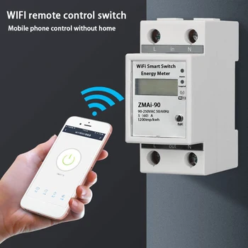 

Rental Room Delay Function Current Monitoring ABS Single Phase Timing Multifunction Energy Meter Mini 35mm Din Rail Smart WIFI