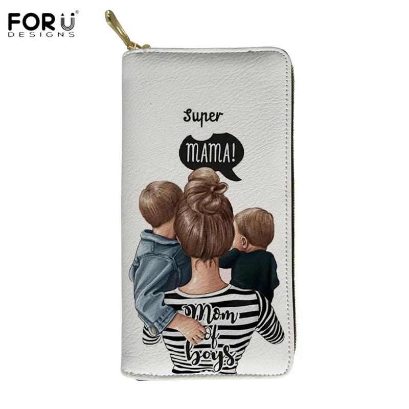 FORUDESIGNS/кожаные кошельки для мам и мальчиков, Королевский стильный женский розовый клатч, кошелек для женщин, рождественский подарок, кошелек на молнии для монет - Цвет: HL3694Z21