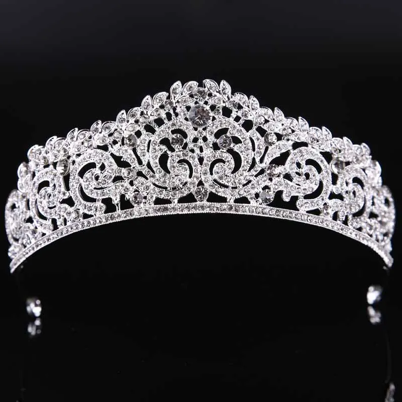 Дизайн Винтажный стиль барокко золото серебро кристалл тиара короны королевская принцесса диадема невесты Noiva Свадебные украшения