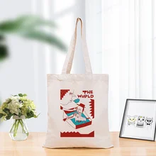 Смешная картина Печать холст сумка моющаяся Эко сумка для ежедневного использования модная хозяйственная сумка многоразовая Моющаяся