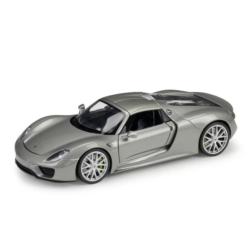 Welly 1:24 Porsche 918 Spyder литая под давлением модель автомобиля в коробке - Цвет: Серый