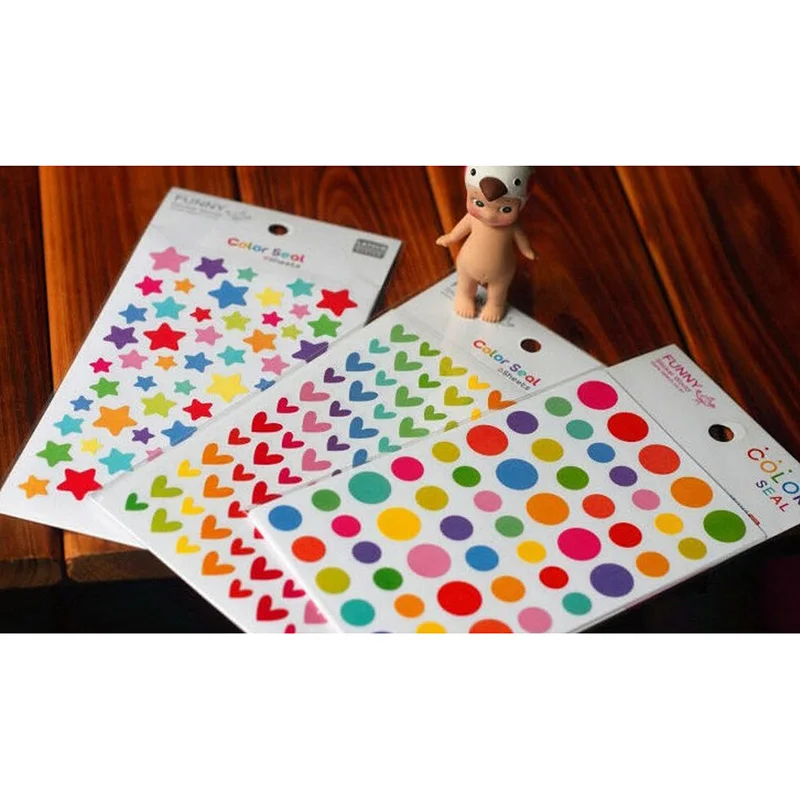 

Rainbow Sticker Diary Planner Journal Scrapbook Ablums Decorative Tool 6Pcs /set