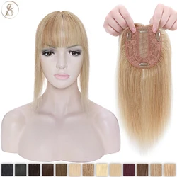 TESS Women Topper 10x12cm Hair Clips Hair Toppers Natural Hair Wigs 100% Human Hair For Women Silk Base Clip In Hair Extensions