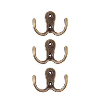 

10pcs 2-Pronged Coat Hooks Wall-mounted 2 Hole Towel Hanger for Coats Hats Clothing(Black)
