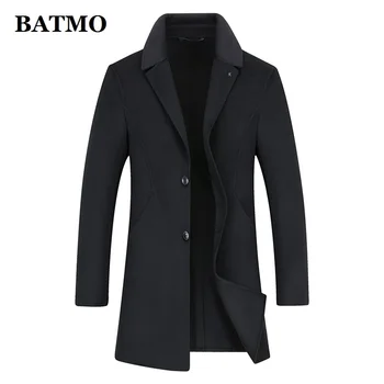 

BATMO 2019 new arrival high quality wool trench coat men,men's wool jackets,plus-size M-XXXL 2002