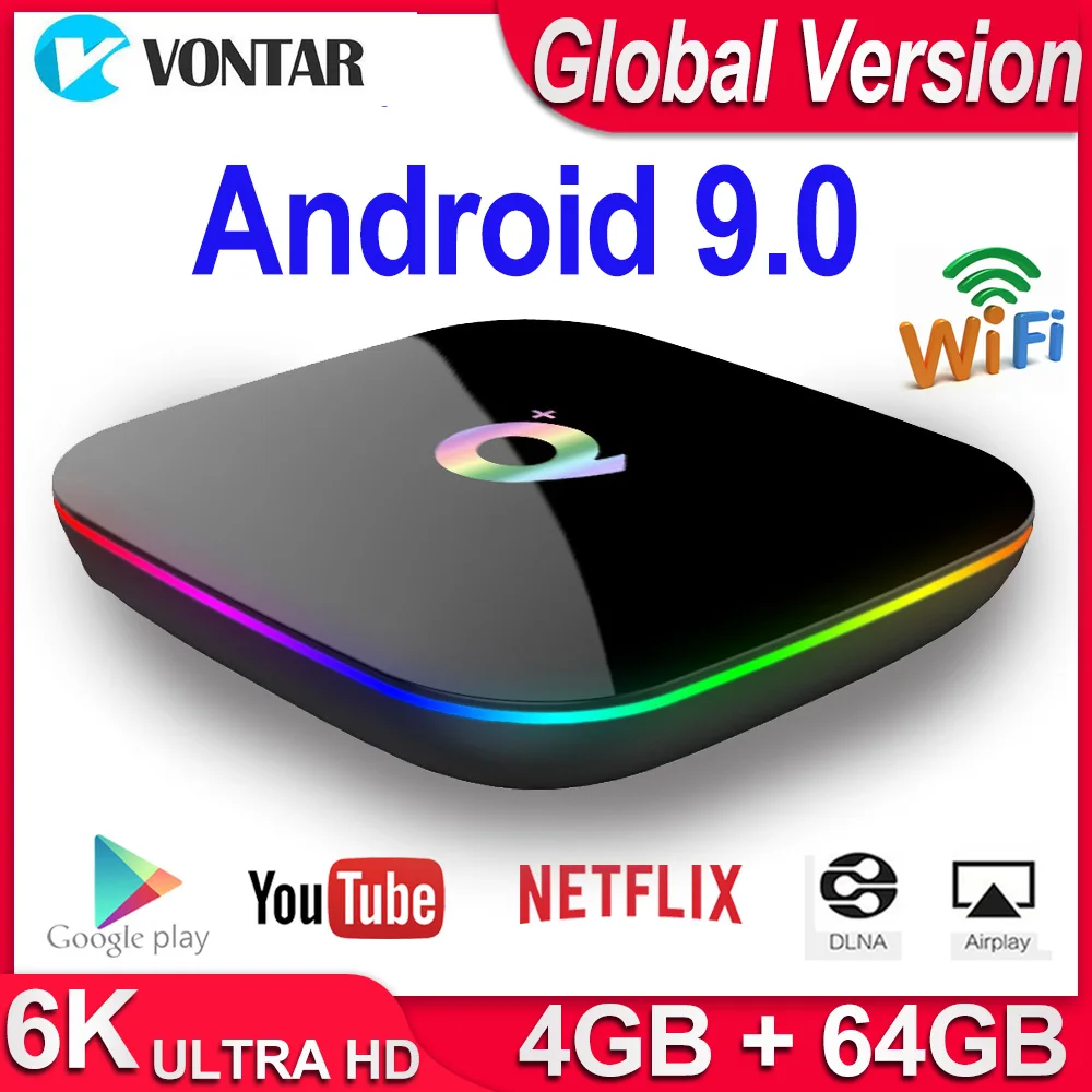 4 ГБ ОЗУ 64 Гб ПЗУ Новый Rockchip RK3318 Android 9,0 tv Box Smart 4 K медиаплеер двойной WiFi Google Store Netflix Youtube телеприставка