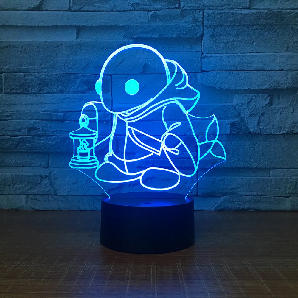 3D светодиодный светильник с милой черепашкой из мультфильма, 7 цветов, сменный Usb светильник, экшн-фигурки, черепаха, лампа для мальчиков и