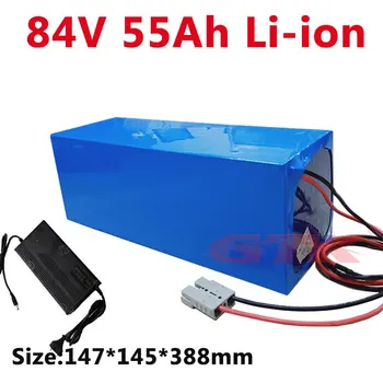 

GTK Customzied 84V Lithium 55Ah 45Ah 65Ah lion battery pack with BMS for 3000w 4000w tricycle ebikes wheelchair +10A Charger