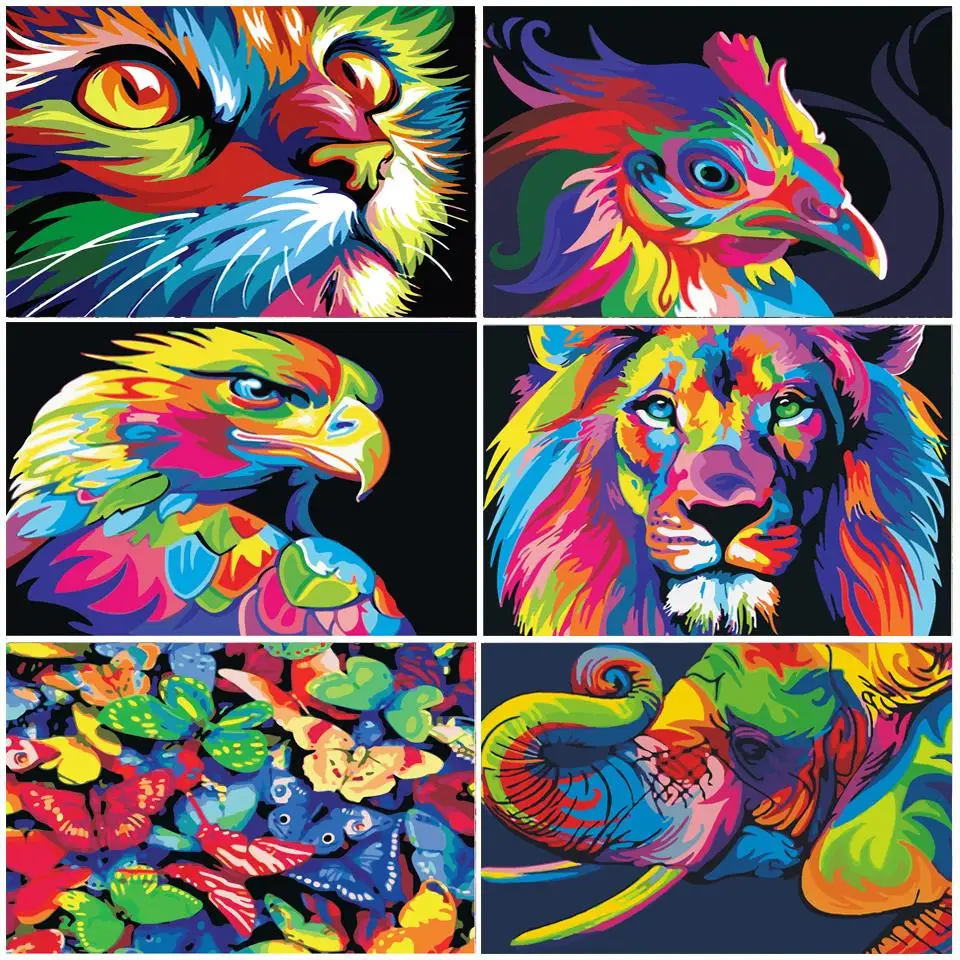 

Paints By Numbers Animals 50x40cm Pictures Oil Painting By Numbers Set Gift Coloring By Numbers Canvas Wall Set Room Decoration