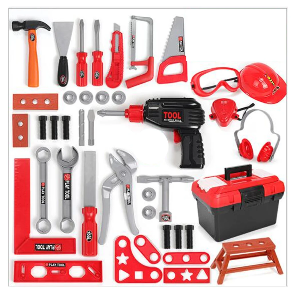42 шт. детский ящик для инструментов детей притворяйтесь что Play-Building Workshop Toolbox STEM