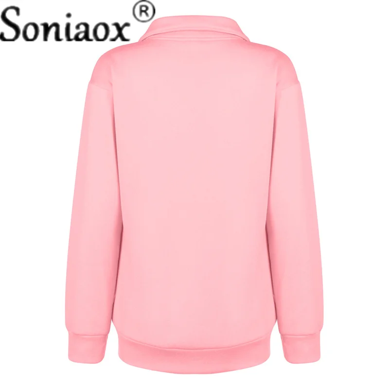 Women Fashion Zipper Stand Collar Warm Jumpers Top 2021 Autumn Winter Casual Loose Long Sleeve Pocket Sweatshirts Streetwear New