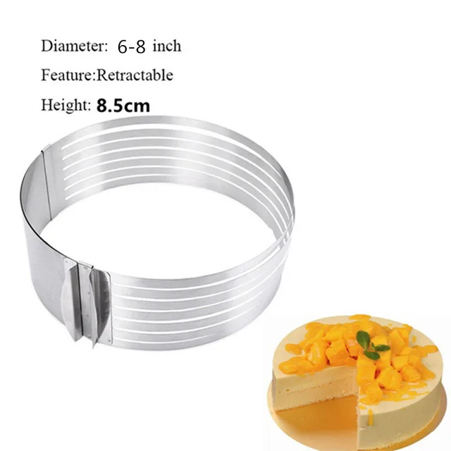 Small Cake slice Выдвижная форма для торта из нержавеющей стали, круглая форма для выпечки, форма для торта 24-30 см, регулируемый размер, инструмент для украшения торта - Цвет: Small Cake slice