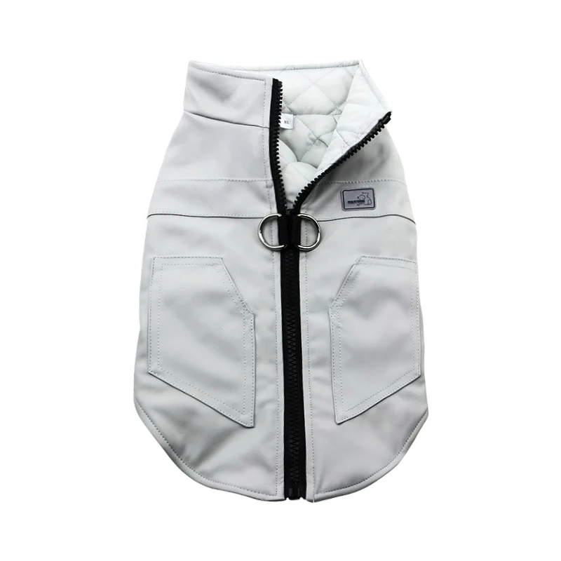 Big Dog Clothes For Small Medium Dogs Jacket Pet Clothing Raincoat Waterproof Dog Coat Vest Warm Outfit French Bulldog Jackets30 - Цвет: Белый
