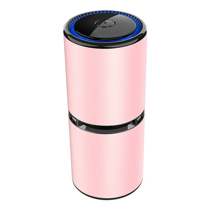 Car Air Purifier Mini Portable Negative Ion Air Purifiers With Dual Usb Night Light Anion Air Freshener Best For Home Rose Gold