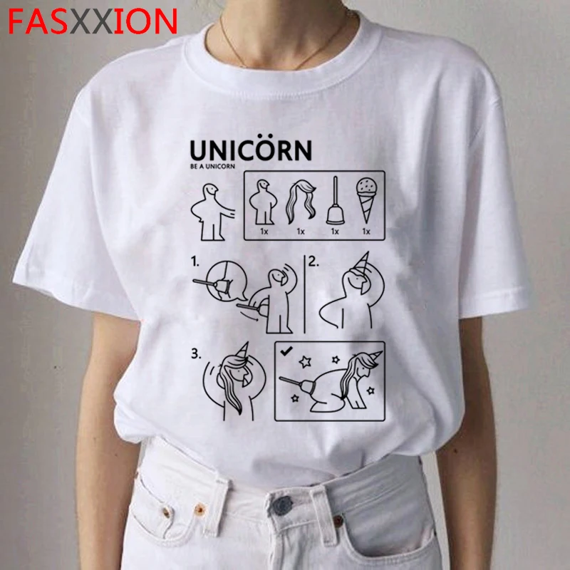 

Unicorn Harajuku Kawaii T Shirts Women Ullzang Cute Graphic T-shirts Unicornio Funny Cartoon Tshirts 90s Fashion Top Tees Female