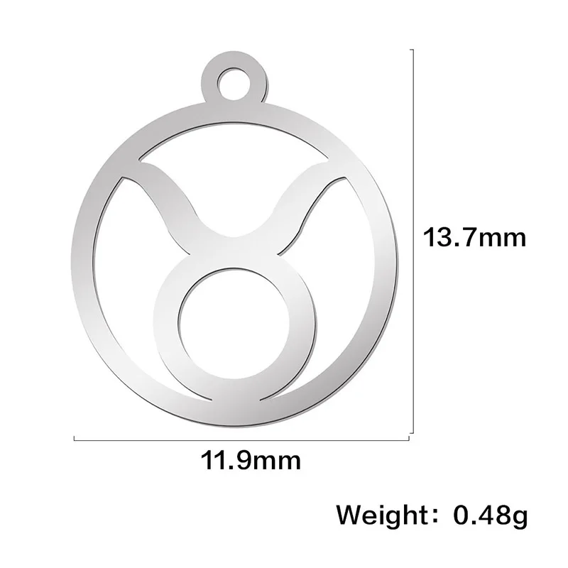 Teamer 12pcs Zodiac Floating Charms Stainless Steel Constellation Pendants