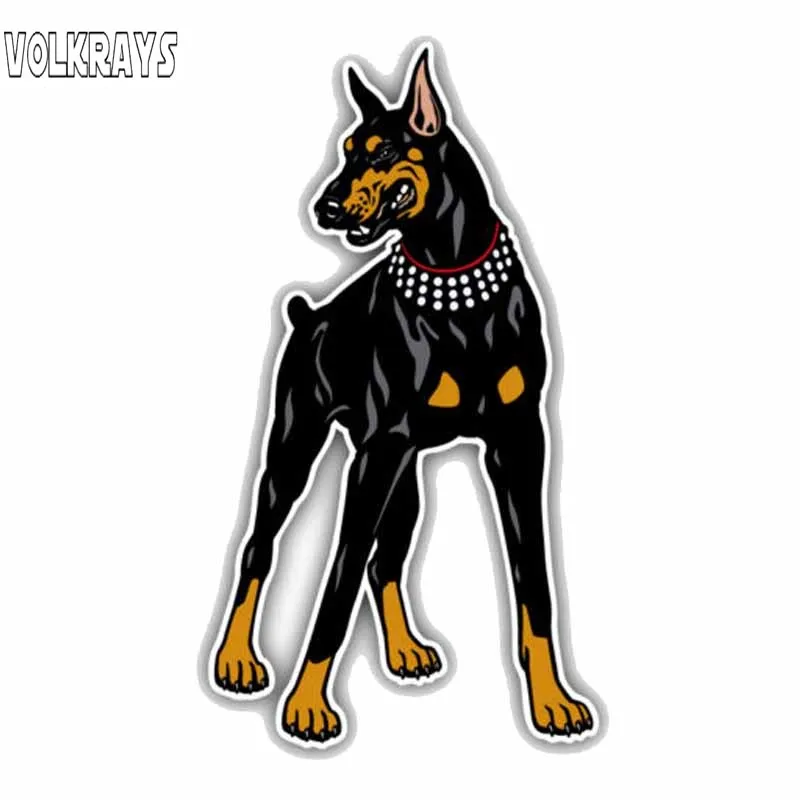 Прекрасный автомобильный стикер Volkrays Doberman Pinscher аксессуары для пород собак