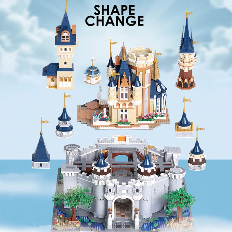 8384 шт. Золушка Принцесса замок город набор MOC строительный блок DIY Игрушка совместима 71040 16008 Дети Рождество подарки на день рождения