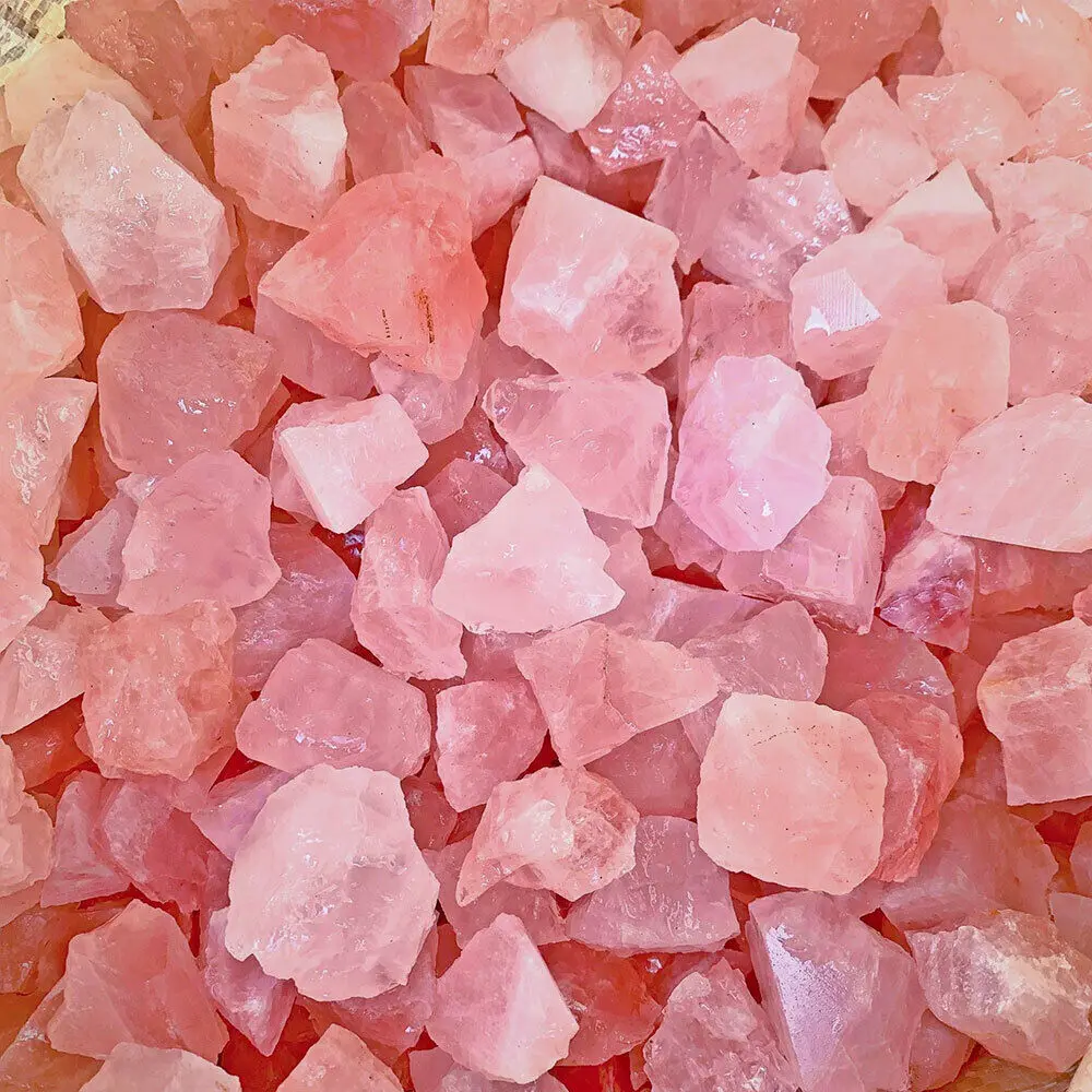 1 adet doğal pembe kuvars kristal taş kaya Mineral örneği şifa koleksiyon -  AliExpress