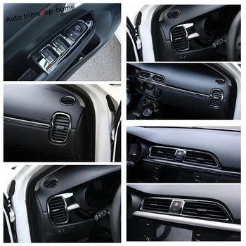 

Yimaautotrims Stainless Steel Interior Air AC Outlet Vent / Window Lift Button Panel Cover Trim For Kia Rio 4 X-line 2017-2020