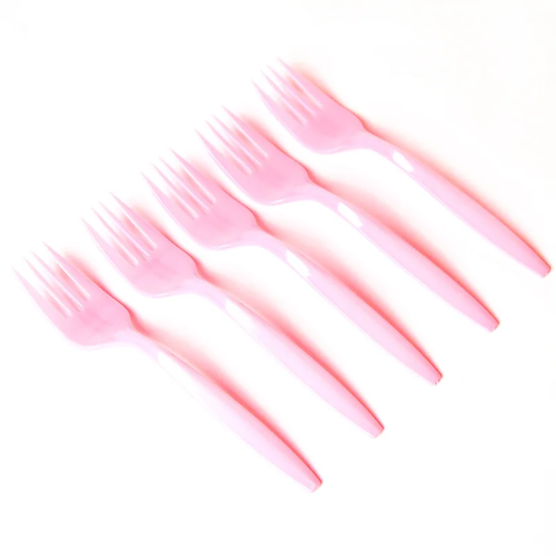 10pcs fork pink Кошачья тематика набор посуды розовый подарок для девочек на день рождения Детские вечерние принадлежности бумажные кружки, тарелки, салфетки Mary фольга воздушные шары - Цвет: 10pcs fork pink