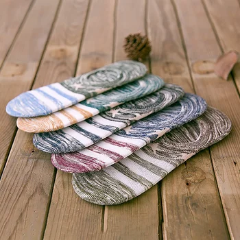 

5 Pair Spring Summer Boat Socks Short Cotton Striped Male Ankle Socks Low Cut Shoe Liner Mens Socks Invisible Slippers Non-Slip