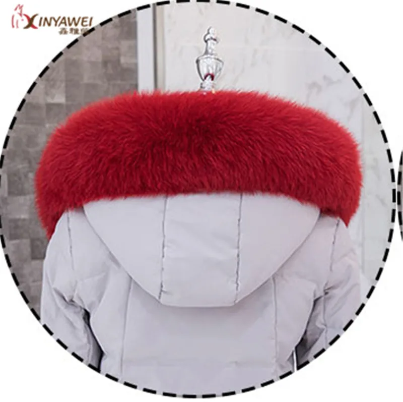 red Новое популярное роскошное зимнее пальто с меховым воротником из лисьего меха Женский Теплый мягкий шарф платок мех разные цвета на выбор - Цвет: red