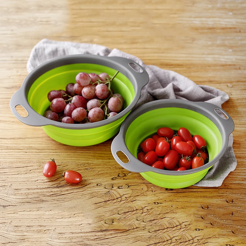 2 x Collapsible Colanders(Strainers) Set kitchen Strainer Space-Saver Folding Strainer Colander Promotion