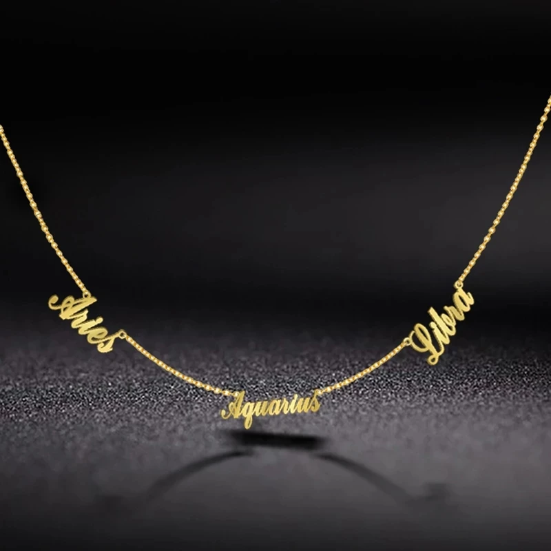 Letter Choker Necklace Nameplated-Pendant Family Jewelry Names Custom Stainless-Steel