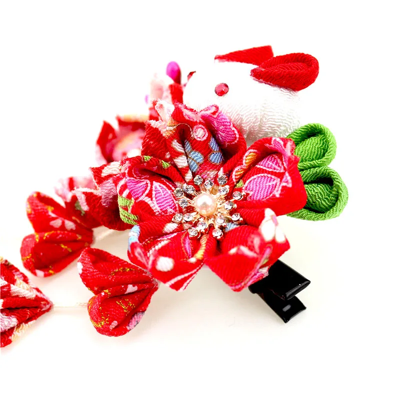 Sakura Kanzashi заколки-крабы для волос орнамент кристалл жемчуг японский стиль аксессуары для кимоно Выпускной Свадебная церемония HW040